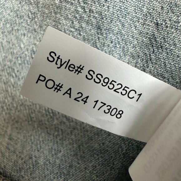 Indigo Rein Blue Denim Embroidered Floral Crop Top Zipper Back Corset, Medium - Picture 8 of 8